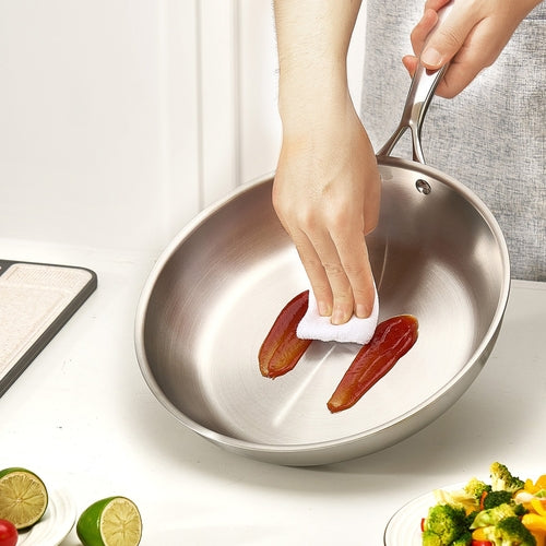 Tri-Ply Stainless Steel Frying Pan, 3 Piece (240, 280, 320 mm),